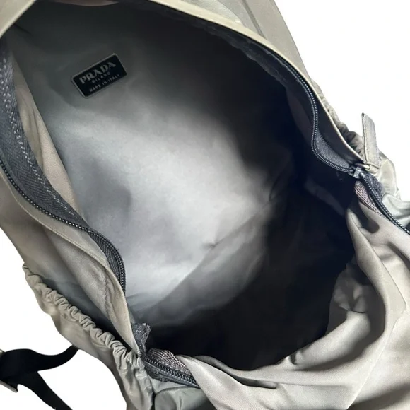 Authentic PRADA Gray Green & Black Nylon Backpack - Picture 7 of 15